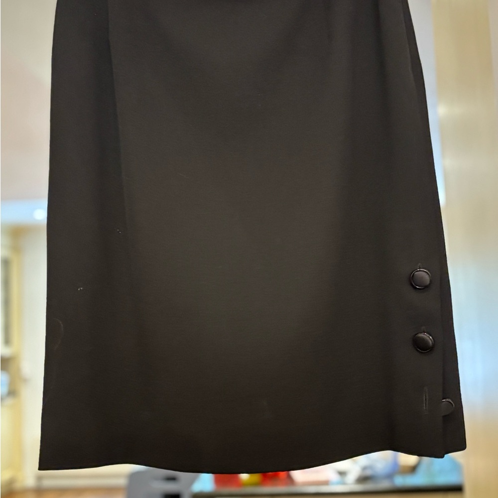 Elegant Black Women's Skirt with Button Detail